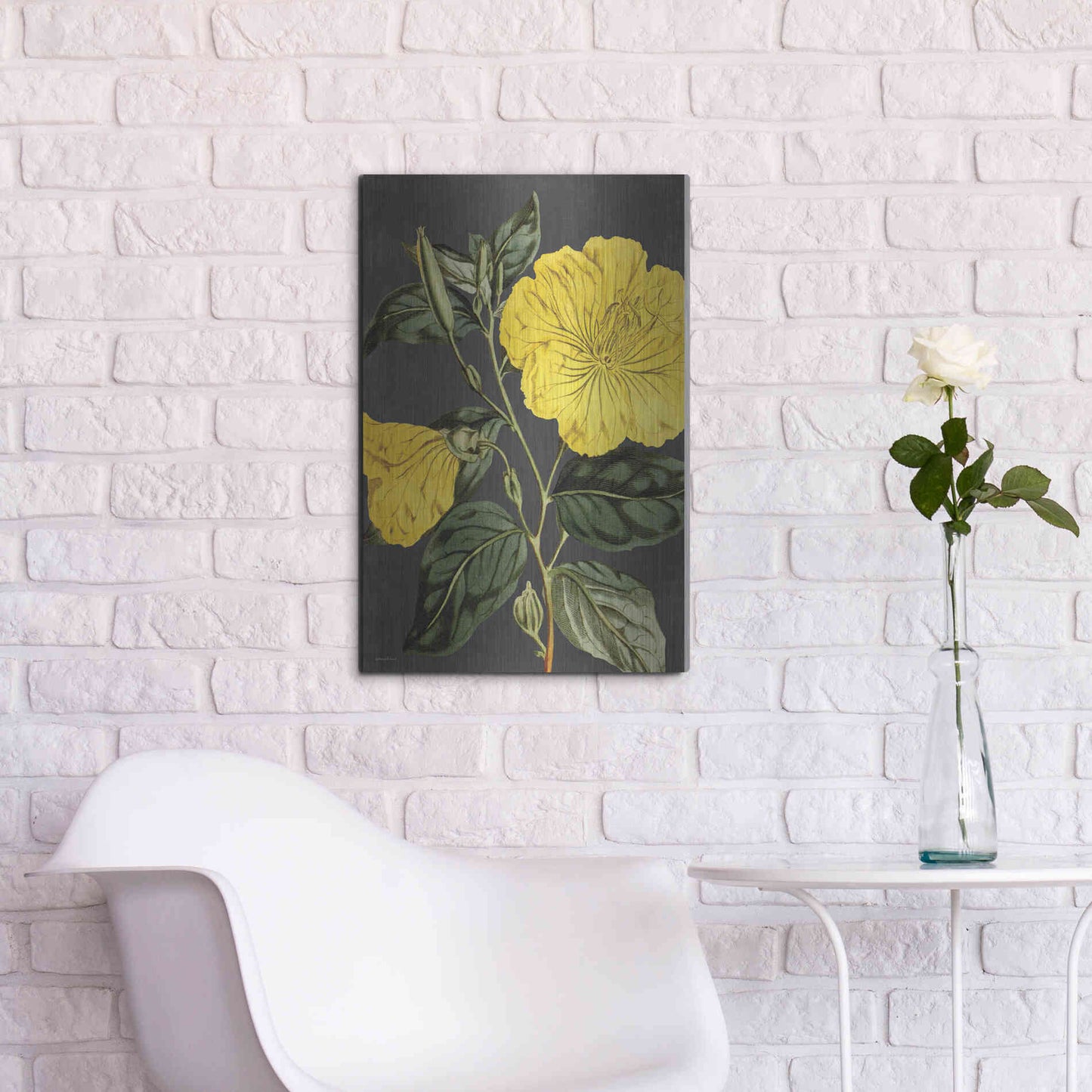 Luxe Metal Art 'Yellow Vine' by Lettered & Lined, Metal Wall Art,16x24