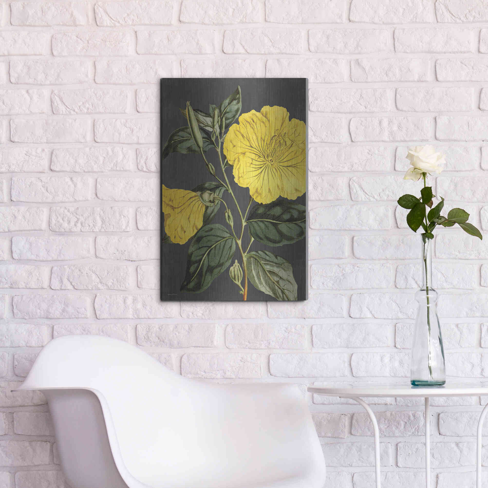 Luxe Metal Art 'Yellow Vine' by Lettered & Lined, Metal Wall Art,16x24