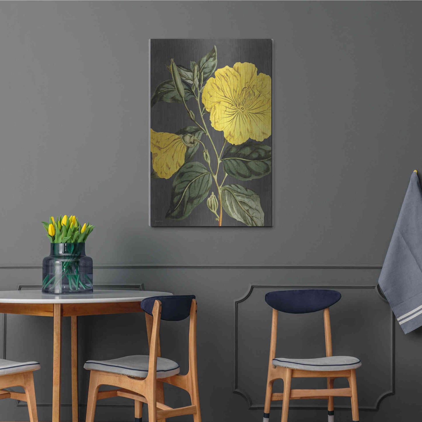 Luxe Metal Art 'Yellow Vine' by Lettered & Lined, Metal Wall Art,24x36