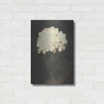 Luxe Metal Art 'Vintage White Hydrangea' by Lettered & Lined, Metal Wall Art,16x24