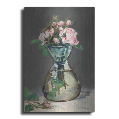 Luxe Metal Art 'Watercolor Pink Roses' by Lettered & Lined, Metal Wall Art