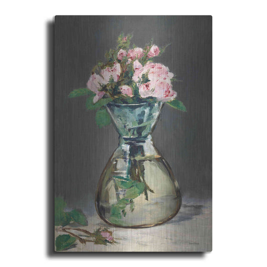 Luxe Metal Art 'Watercolor Pink Roses' by Lettered & Lined, Metal Wall Art