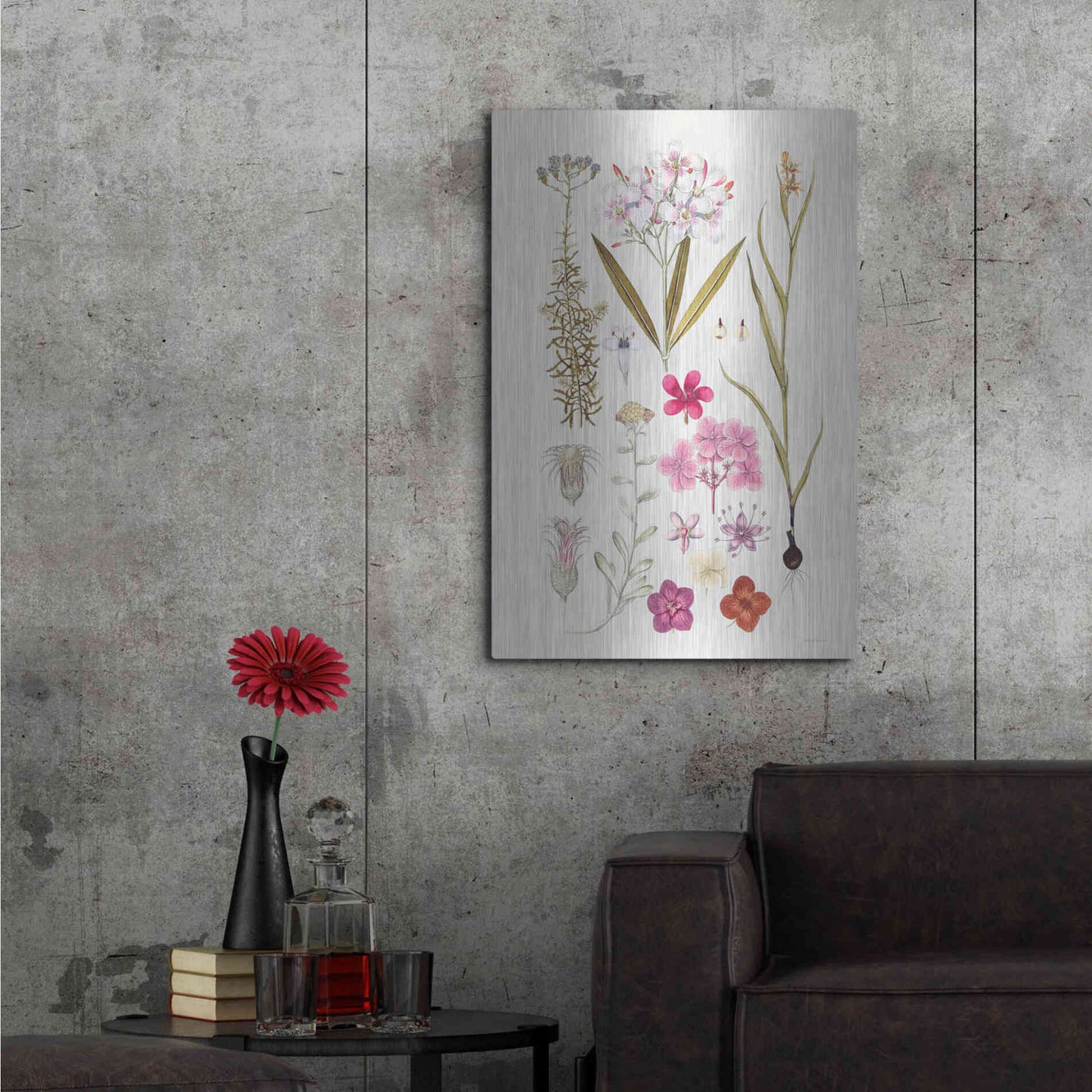 Luxe Metal Art 'Vintage Bloom Study' by Lettered & Lined, Metal Wall Art,24x36