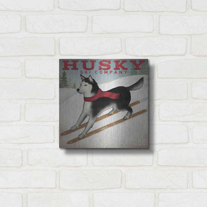 Luxe Metal Art 'Husky Ski Co' by Ryan Fowler, Metal Wall Art,12x12