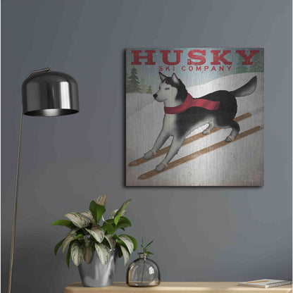 Luxe Metal Art 'Husky Ski Co' by Ryan Fowler, Metal Wall Art,24x24