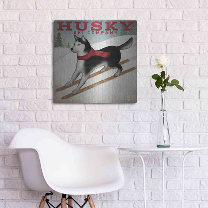 Luxe Metal Art 'Husky Ski Co' by Ryan Fowler, Metal Wall Art,24x24