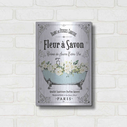 Luxe Metal Art 'French Bathroom Set I' by Lettered & Lined, Metal Wall Art,12x16