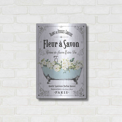 Luxe Metal Art 'French Bathroom Set I' by Lettered & Lined, Metal Wall Art,16x24