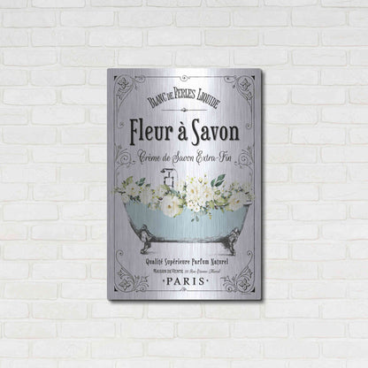 Luxe Metal Art 'French Bathroom Set I' by Lettered & Lined, Metal Wall Art,24x36