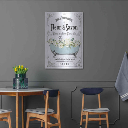 Luxe Metal Art 'French Bathroom Set I' by Lettered & Lined, Metal Wall Art,24x36