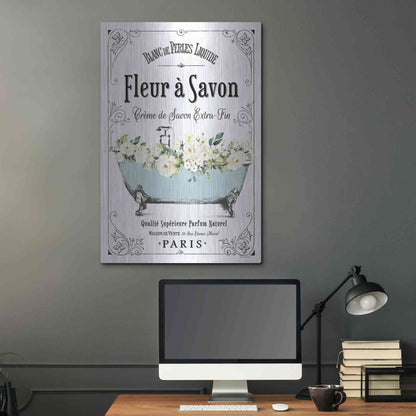Luxe Metal Art 'French Bathroom Set I' by Lettered & Lined, Metal Wall Art,24x36