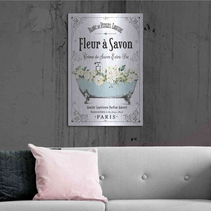 Luxe Metal Art 'French Bathroom Set I' by Lettered & Lined, Metal Wall Art,24x36