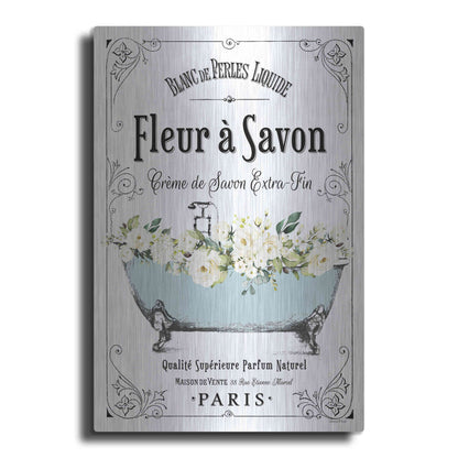 Luxe Metal Art 'French Bathroom Set I' by Lettered & Lined, Metal Wall Art