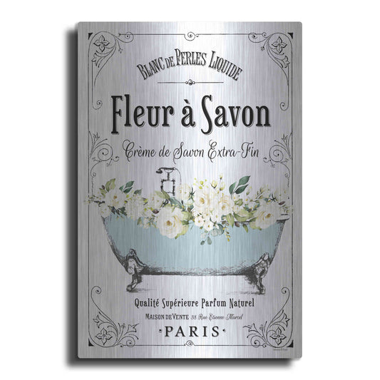 Luxe Metal Art 'French Bathroom Set I' by Lettered & Lined, Metal Wall Art