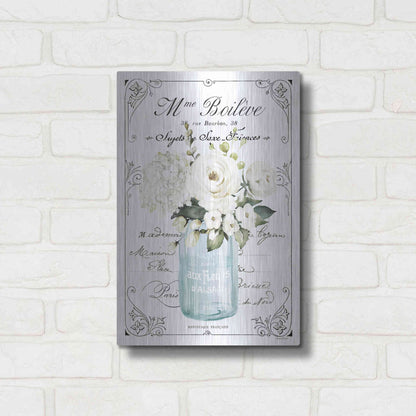 Luxe Metal Art 'French Bathroom Set II' by Lettered & Lined, Metal Wall Art,12x16