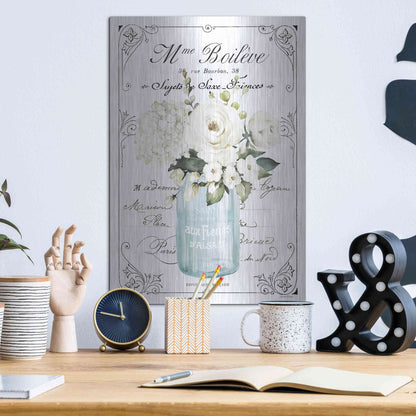 Luxe Metal Art 'French Bathroom Set II' by Lettered & Lined, Metal Wall Art,12x16
