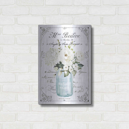Luxe Metal Art 'French Bathroom Set II' by Lettered & Lined, Metal Wall Art,16x24