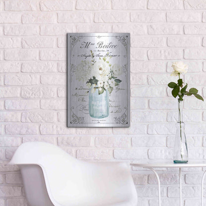 Luxe Metal Art 'French Bathroom Set II' by Lettered & Lined, Metal Wall Art,16x24