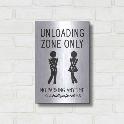 Luxe Metal Art 'Unloading Zone Only' by Lettered & Lined, Metal Wall Art,12x16