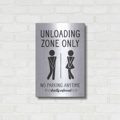 Luxe Metal Art 'Unloading Zone Only' by Lettered & Lined, Metal Wall Art,16x24