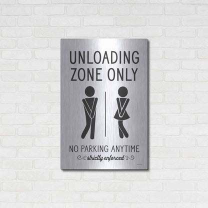 Luxe Metal Art 'Unloading Zone Only' by Lettered & Lined, Metal Wall Art,24x36