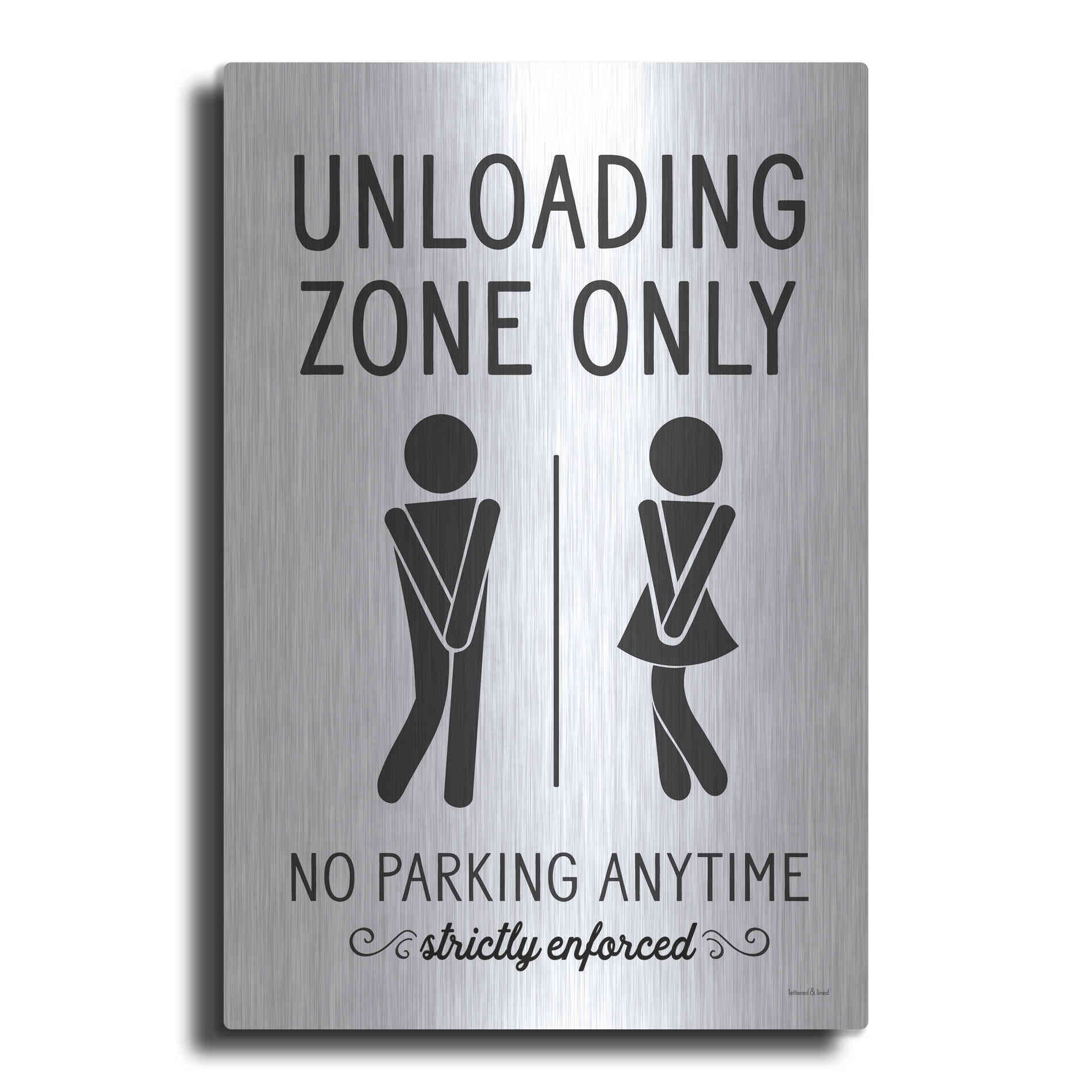 Luxe Metal Art 'Unloading Zone Only' by Lettered & Lined, Metal Wall Art