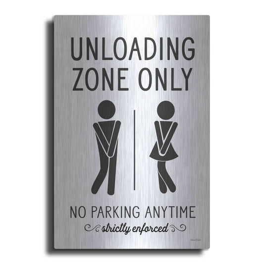 Luxe Metal Art 'Unloading Zone Only' by Lettered & Lined, Metal Wall Art