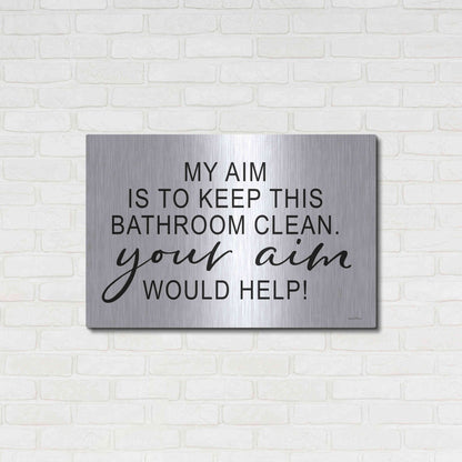 Luxe Metal Art 'Clean Bathroom' by Lettered & Lined, Metal Wall Art,36x24