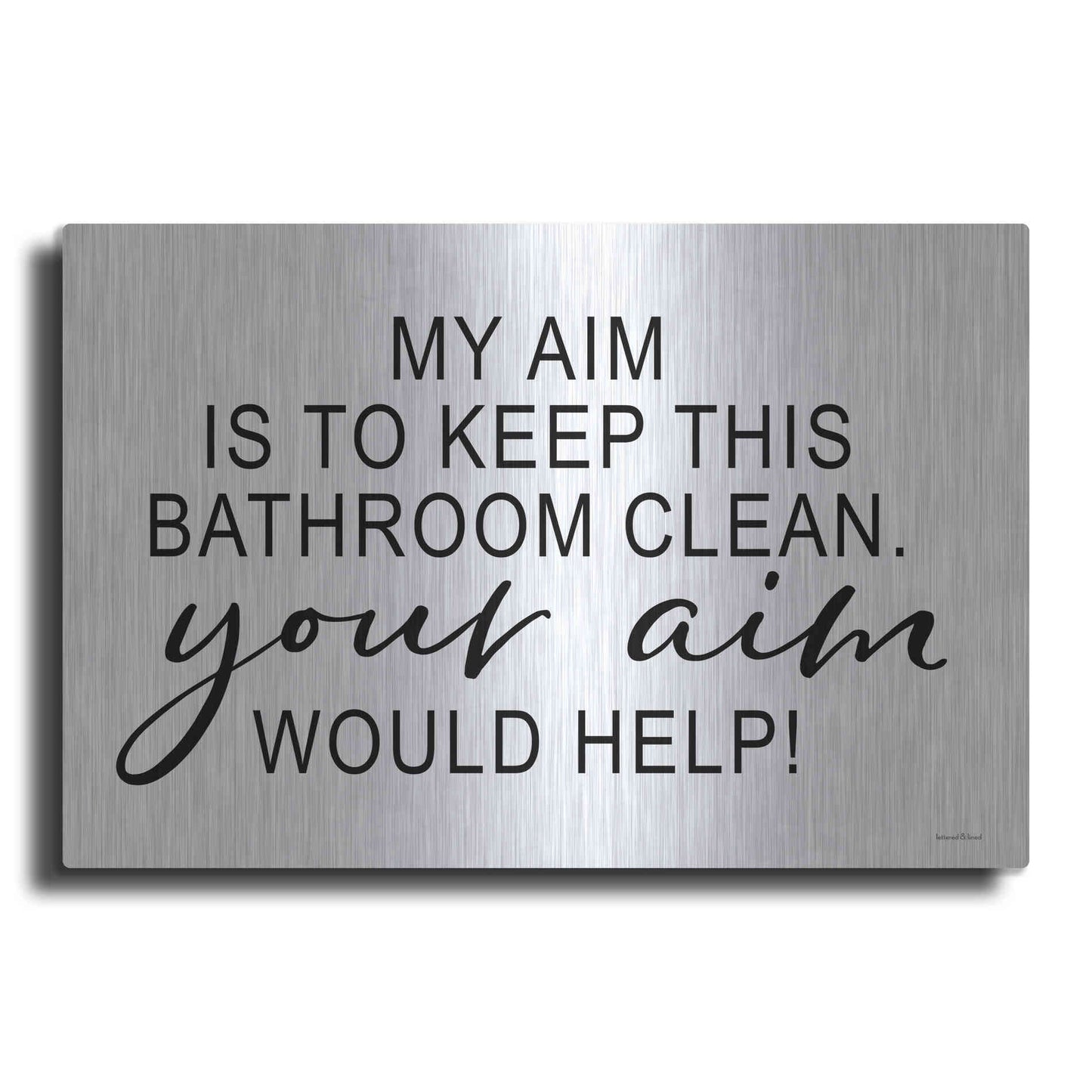 Luxe Metal Art 'Clean Bathroom' by Lettered & Lined, Metal Wall Art