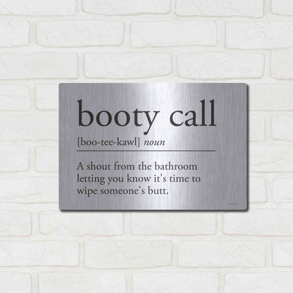 Luxe Metal Art 'Booty Call' by Lettered & Lined, Metal Wall Art,16x12
