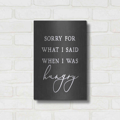 Luxe Metal Art 'I Was Hungry' by Lettered & Lined, Metal Wall Art,12x16