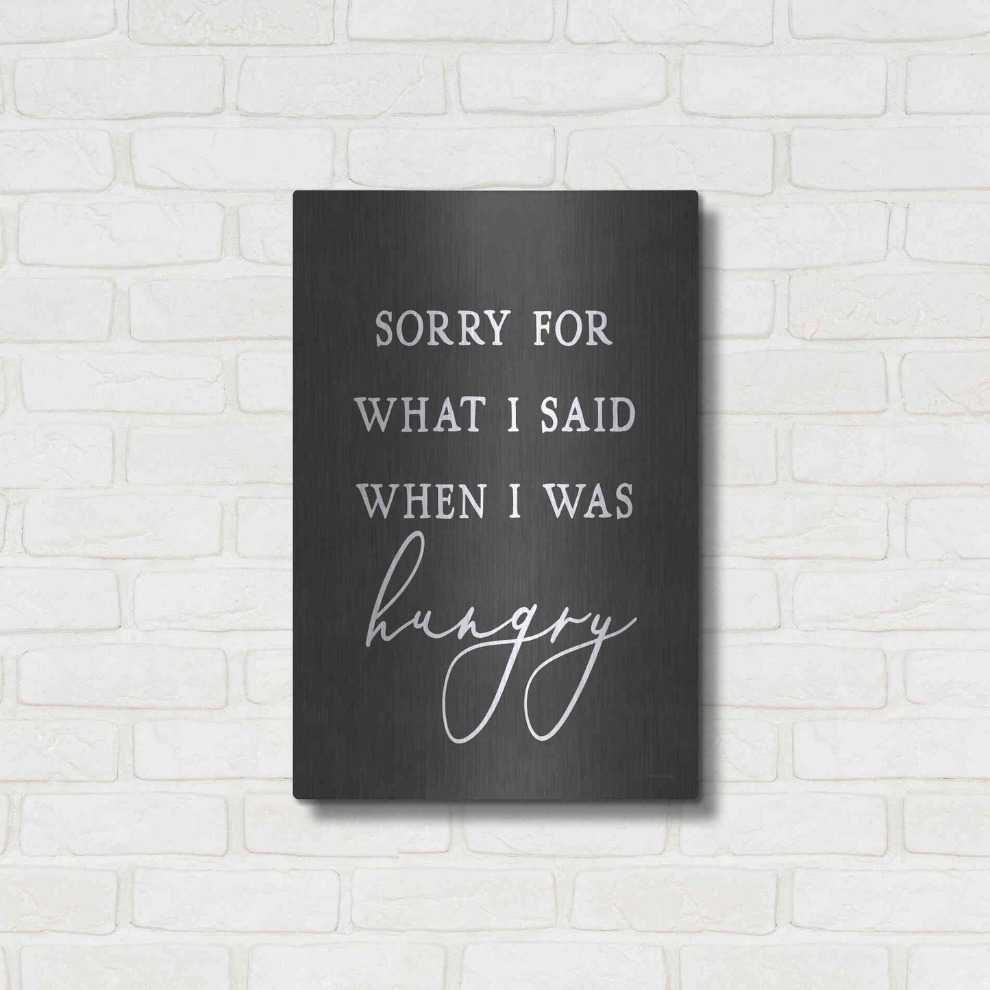 Luxe Metal Art 'I Was Hungry' by Lettered & Lined, Metal Wall Art,16x24