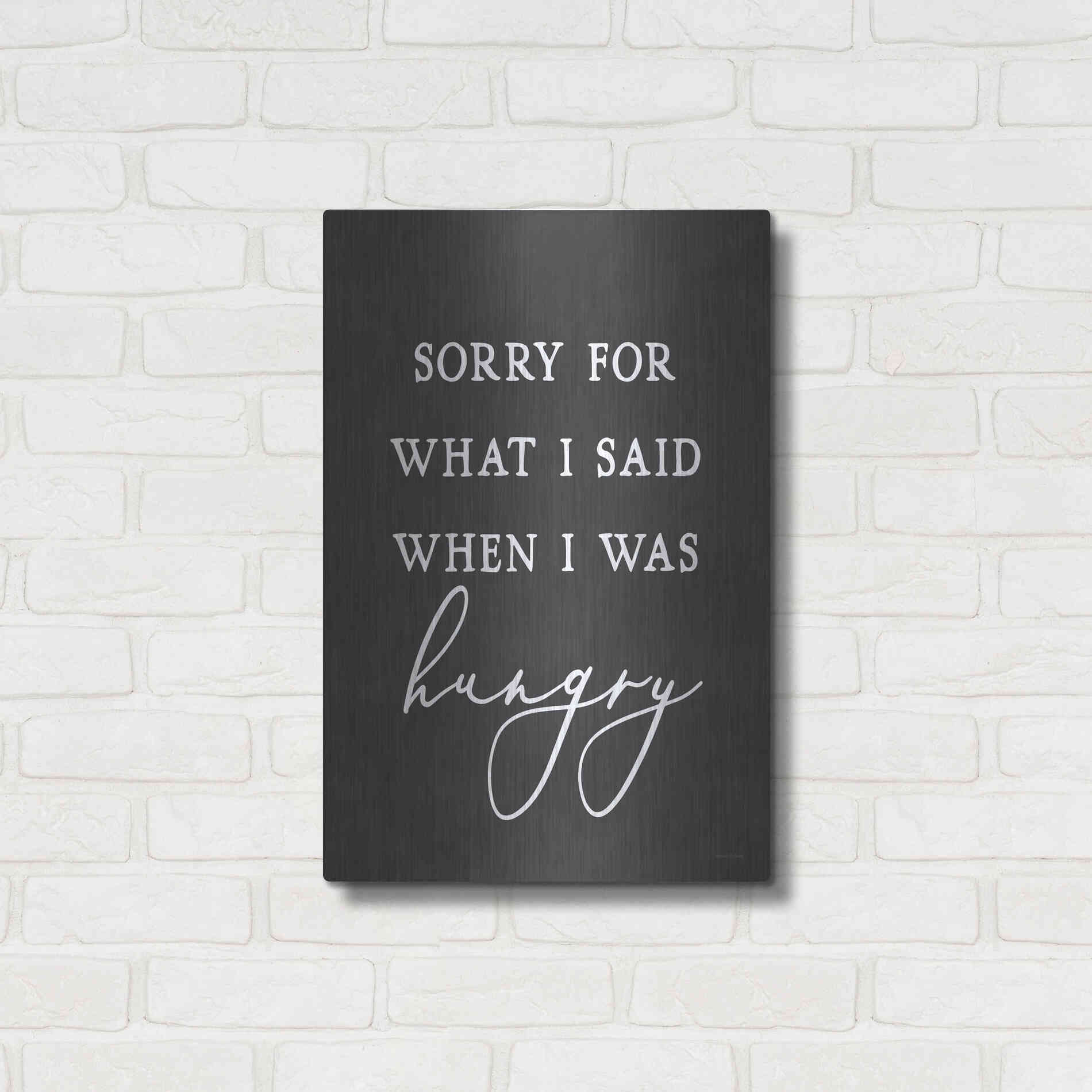 Luxe Metal Art 'I Was Hungry' by Lettered & Lined, Metal Wall Art,16x24