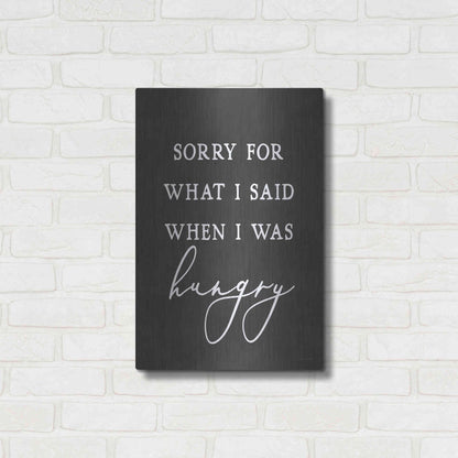 Luxe Metal Art 'I Was Hungry' by Lettered & Lined, Metal Wall Art,16x24