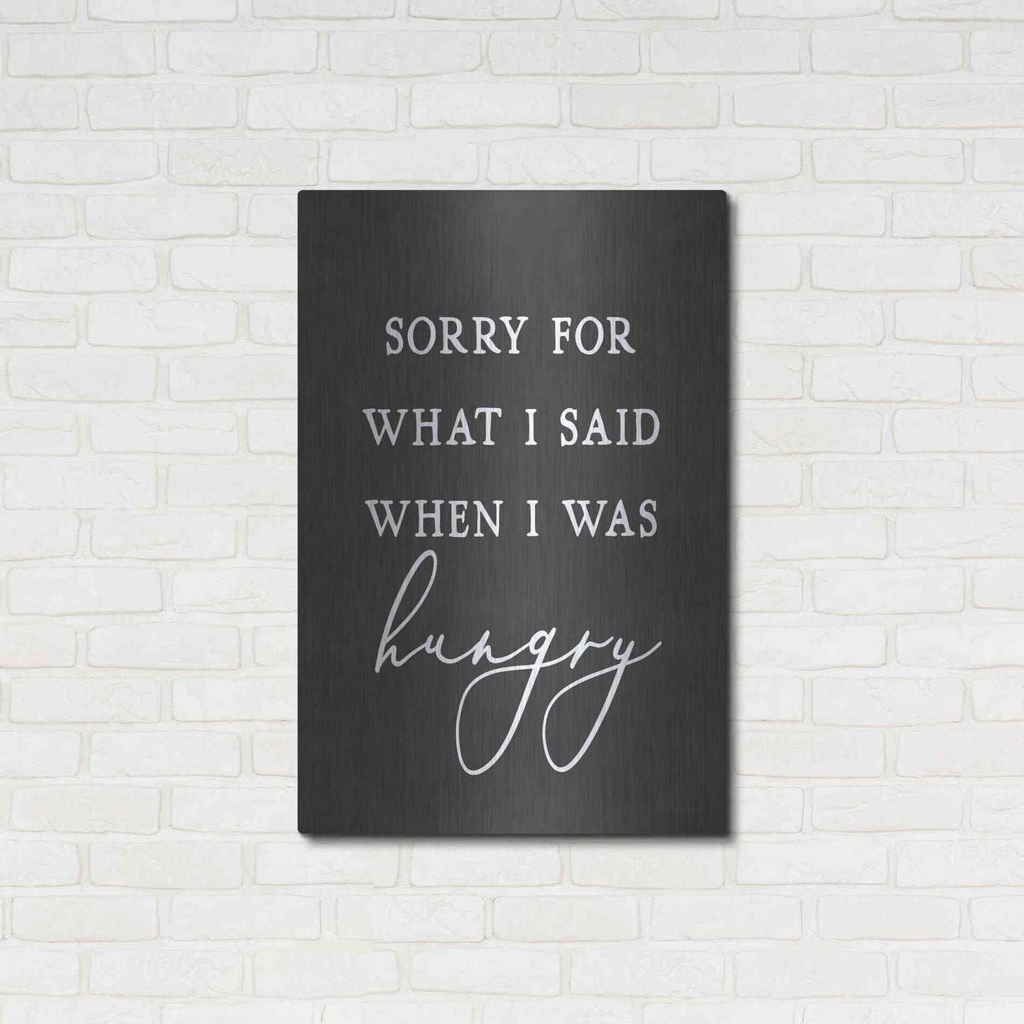 Luxe Metal Art 'I Was Hungry' by Lettered & Lined, Metal Wall Art,24x36