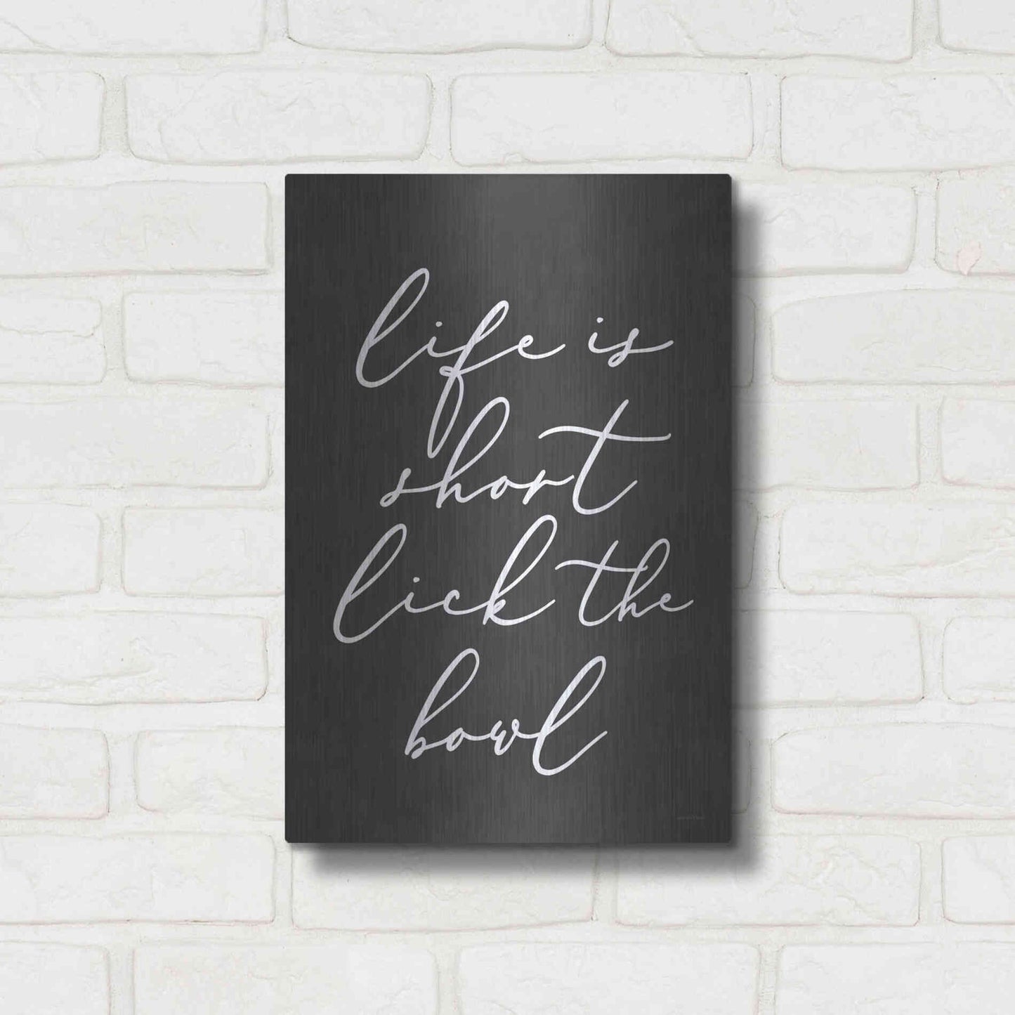 Luxe Metal Art 'Lick the Bowl' by Lettered & Lined, Metal Wall Art,12x16