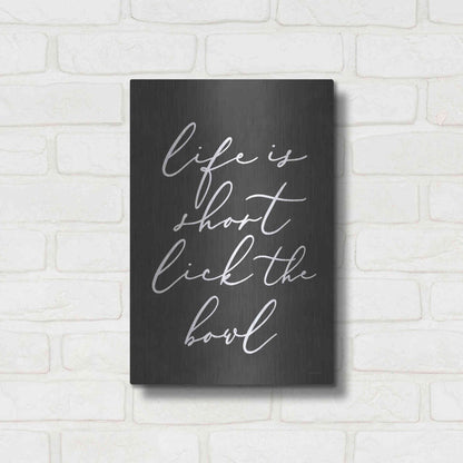 Luxe Metal Art 'Lick the Bowl' by Lettered & Lined, Metal Wall Art,12x16
