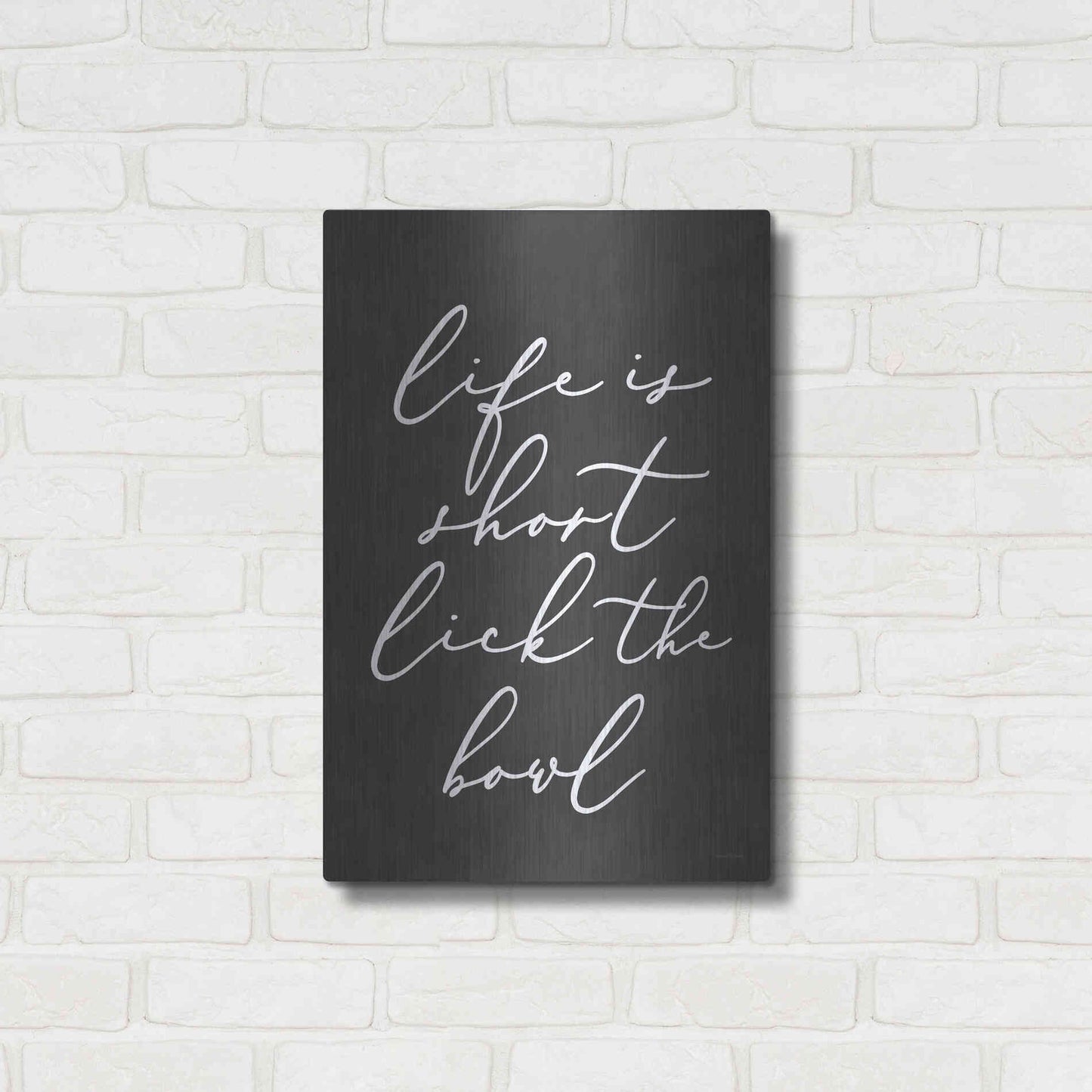 Luxe Metal Art 'Lick the Bowl' by Lettered & Lined, Metal Wall Art,16x24