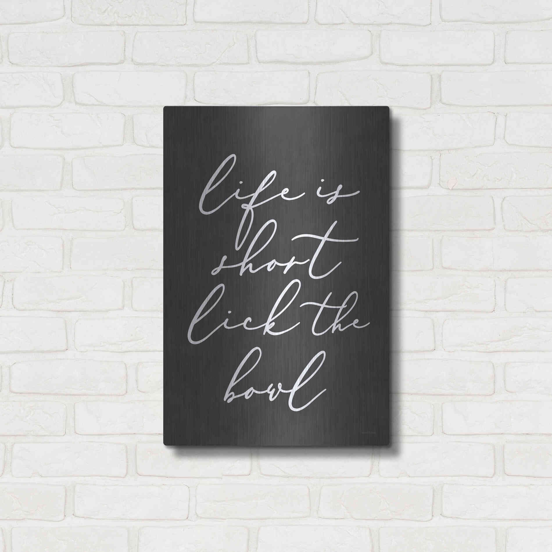 Luxe Metal Art 'Lick the Bowl' by Lettered & Lined, Metal Wall Art,16x24