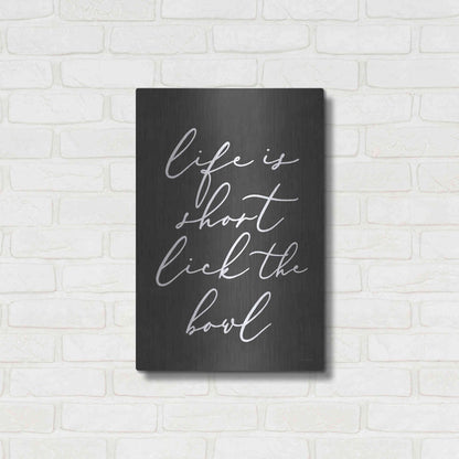 Luxe Metal Art 'Lick the Bowl' by Lettered & Lined, Metal Wall Art,16x24