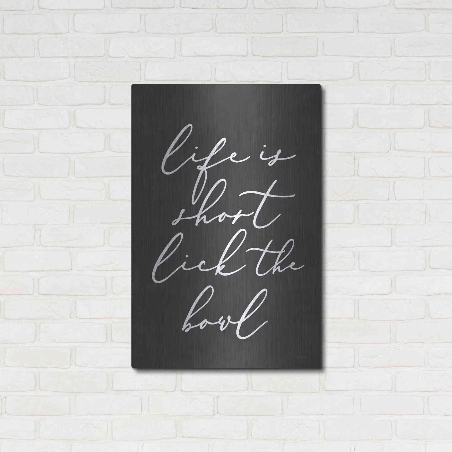 Luxe Metal Art 'Lick the Bowl' by Lettered & Lined, Metal Wall Art,24x36