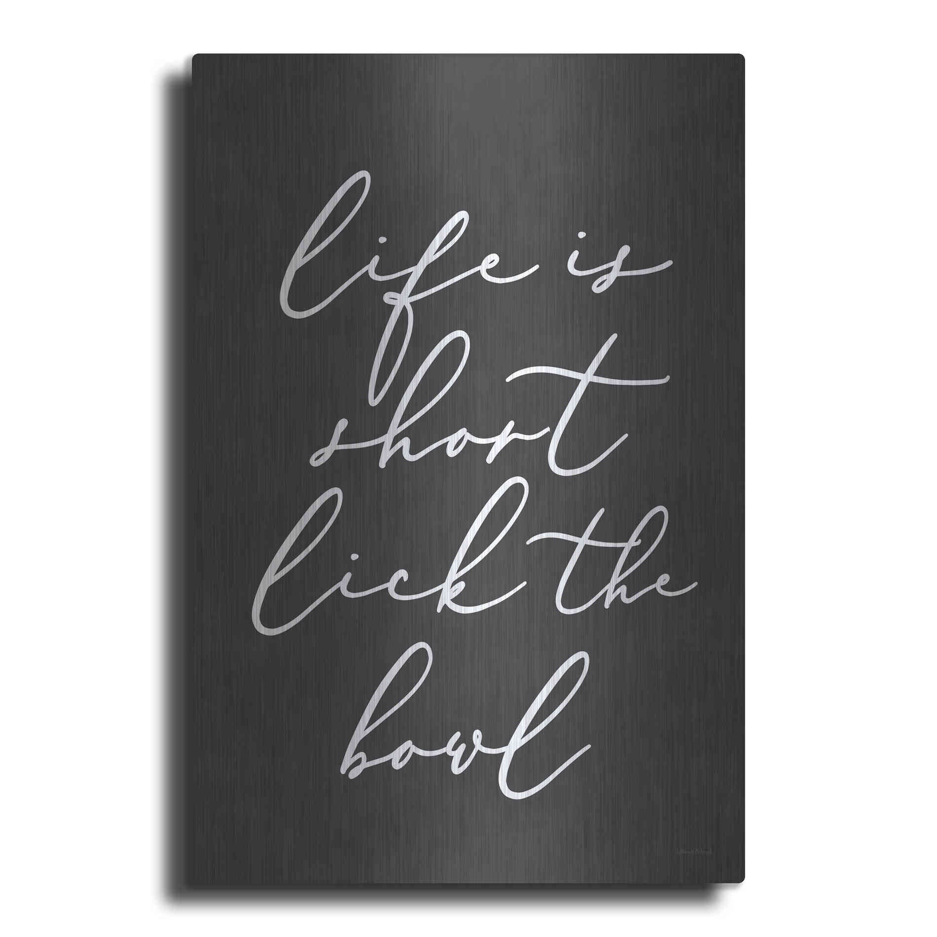 Luxe Metal Art 'Lick the Bowl' by Lettered & Lined, Metal Wall Art