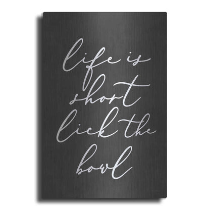 Luxe Metal Art 'Lick the Bowl' by Lettered & Lined, Metal Wall Art
