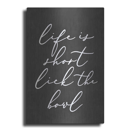 Luxe Metal Art 'Lick the Bowl' by Lettered & Lined, Metal Wall Art