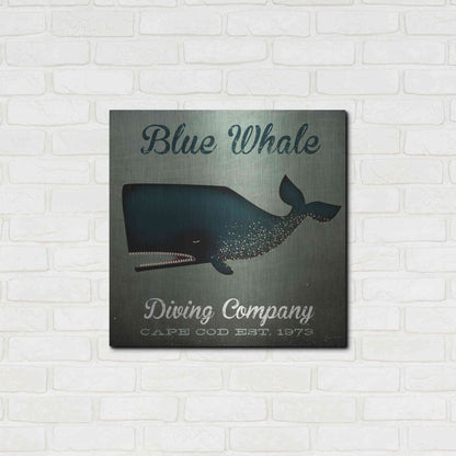 Luxe Metal Art 'Barnacle Whale Diving Co' by Ryan Fowler, Metal Wall Art,24x24