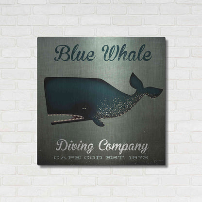 Luxe Metal Art 'Barnacle Whale Diving Co' by Ryan Fowler, Metal Wall Art,36x36