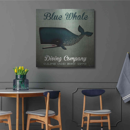 Luxe Metal Art 'Barnacle Whale Diving Co' by Ryan Fowler, Metal Wall Art,36x36