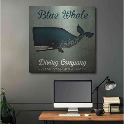 Luxe Metal Art 'Barnacle Whale Diving Co' by Ryan Fowler, Metal Wall Art,36x36