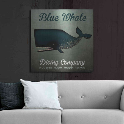 Luxe Metal Art 'Barnacle Whale Diving Co' by Ryan Fowler, Metal Wall Art,36x36
