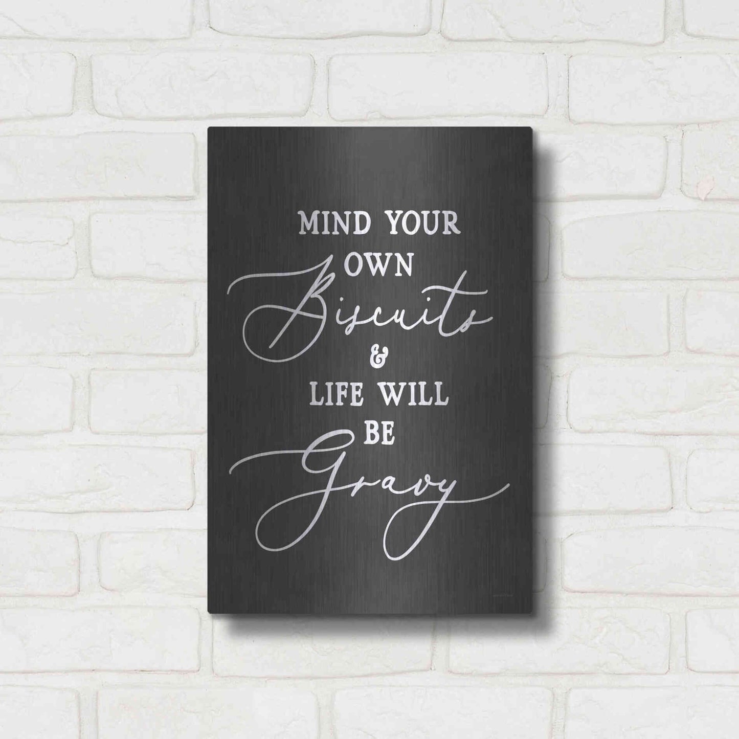 Luxe Metal Art 'Biscuits & Gravy' by Lettered & Lined, Metal Wall Art,12x16